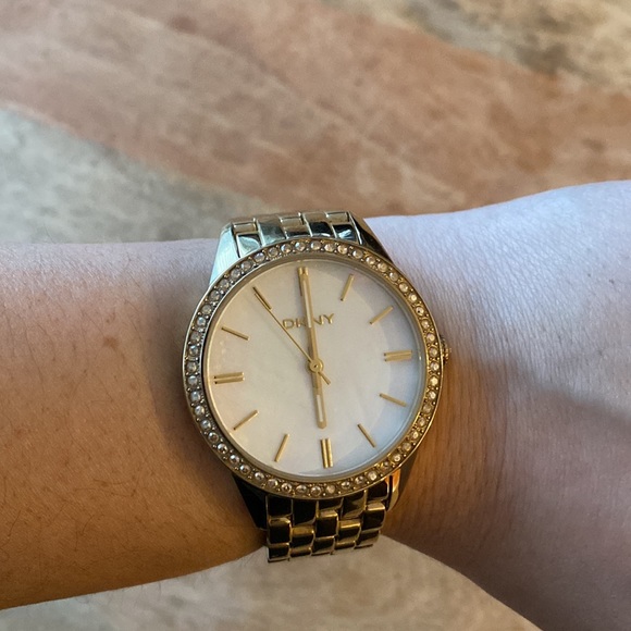 DKNY Gold Watch with mother of pearl face - Picture 4 of 5
